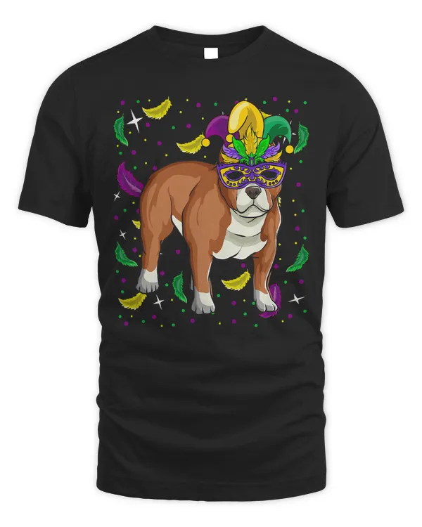 Bully Lover Dog Funny Mardi Gras Pitbull Dog With Parade Mask 202 Pitbull Dog
