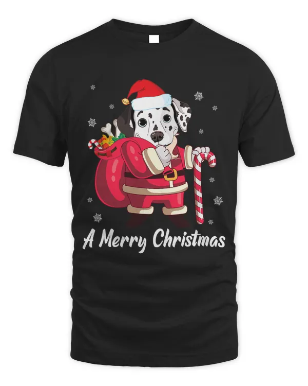 Dalmatian Santa Claus Presents Snow A Merry Christmas Dalmatians Dog