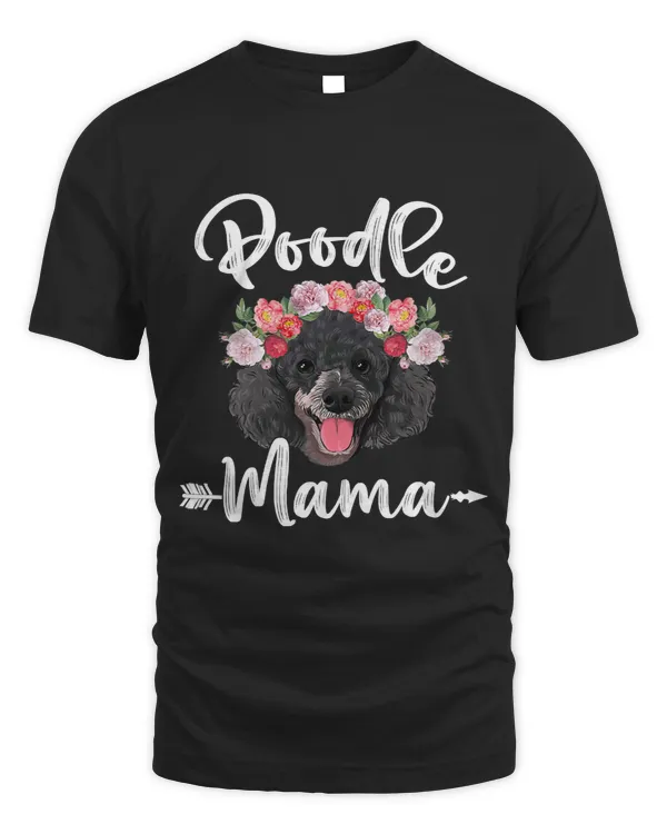 Poodles Womens Cute Dog Mom Mothers Day Poodle Mama Florals (2) Poodle dog