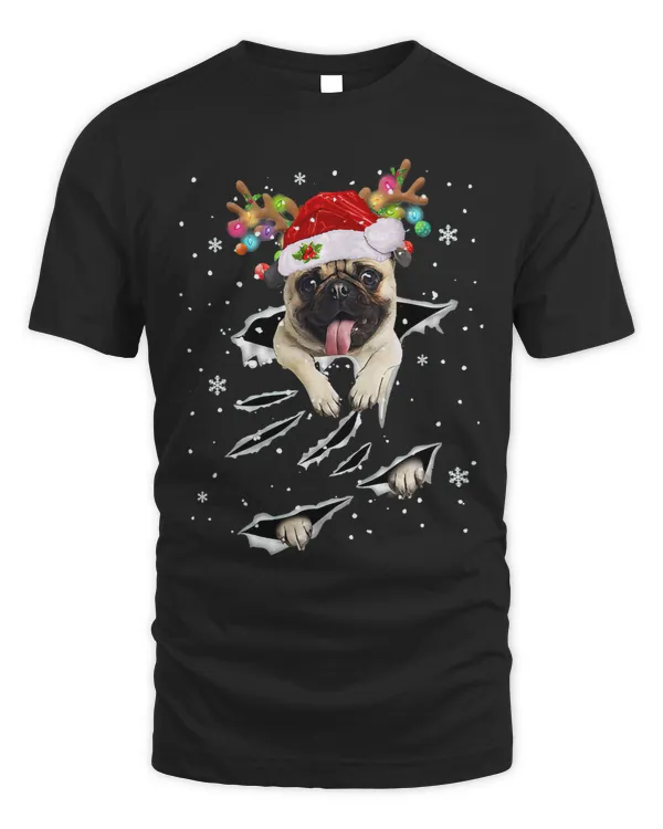 Pug Lover Christmas Reindeer Hat Santa Christmas Pajama 325 Pugs Dog