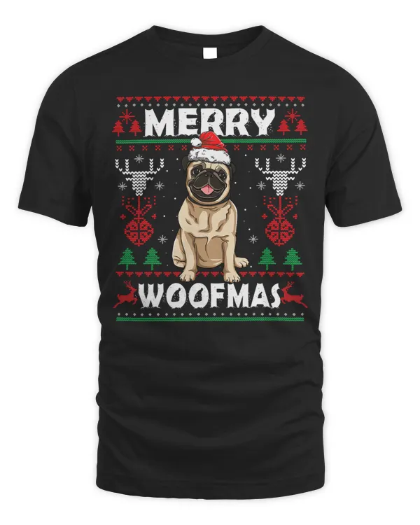Pug Lover Merry Woofmas Pug Christmas Dog Lover Xmas 252 Pugs Dog