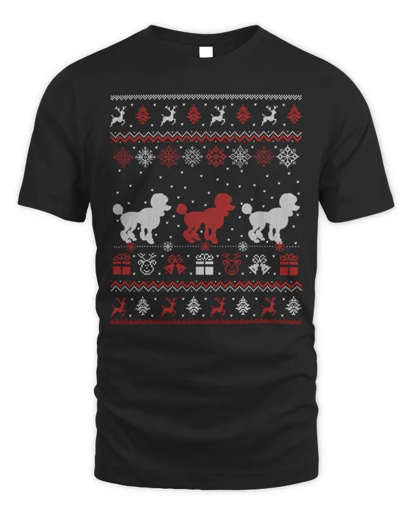 Poodles Christmas Ugly Sweater Graphics Humor 194 Poodle dog