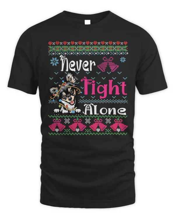 Chihuahuas with Santa Hat Pajamas Christmas Never Fight Alone 117 Chihuahua Dog