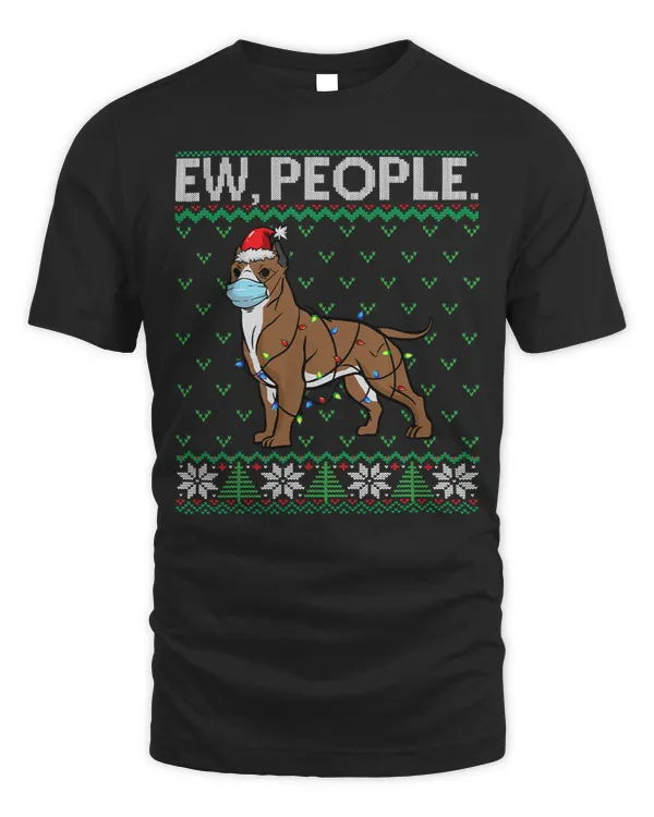 Bully Dog Ew People Pitbull Face MaskSanta Dog Ugly Christmas 480 Pitbull Dog
