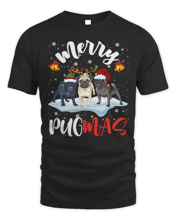 Pug Lover Merry Pugmas Funny Santa Reindeer Elf Christmas 220 Pugs Dog