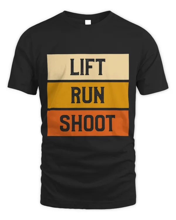 Mens Lift Run Shoot Funny Running Shooting Weightlifting Athlete 3