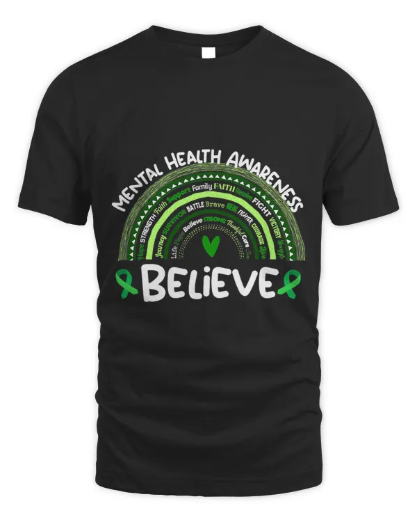 Believe Mental Health Awareness Month Men Women Rainbow
