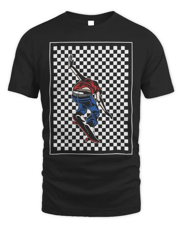 Checker Pattern Checkerboard Skater Teen Skateboarding Skate