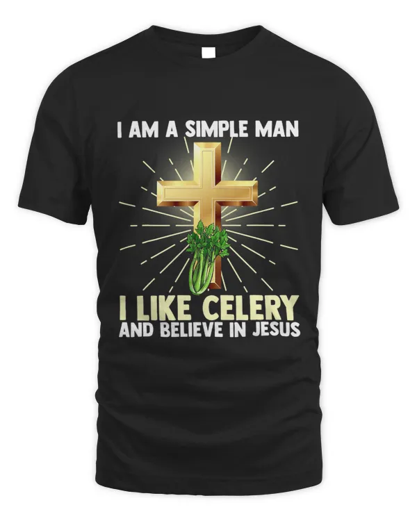 Mens Simple Man Like Celery Believe in Jesus Christ Vegan