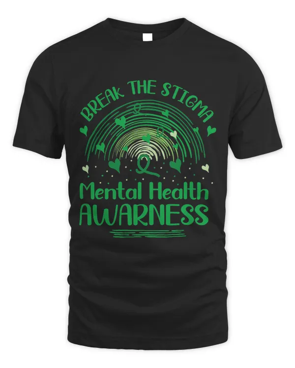 Break The Stigma Mental Health Awareness Month Green Rainbow
