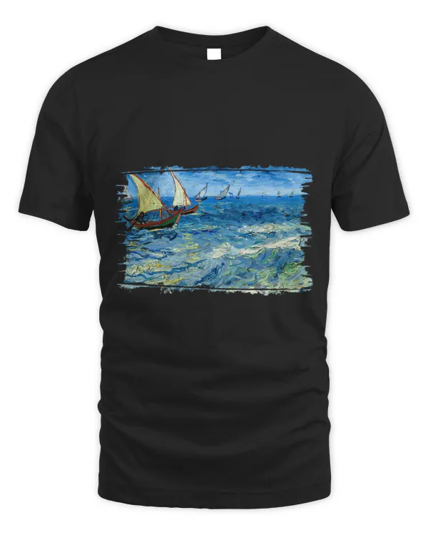 Famous Art Seascape at SaintesMaries by Vincent van Gogh 9