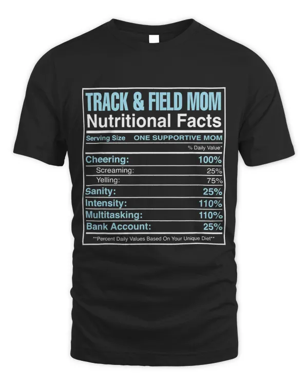 Track and Field Mom Nutritional Facts Marathon Runners Mama