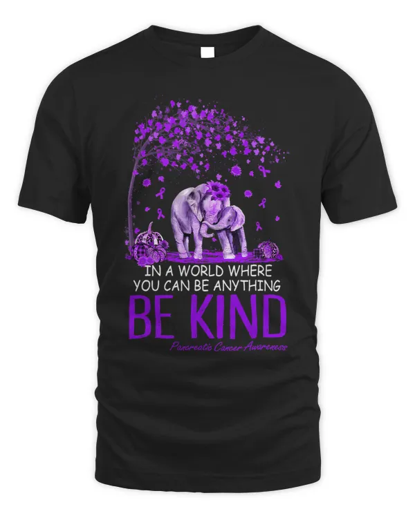 Be Kind Purple Pancreatic Cancer Awareness Elephant Autumn