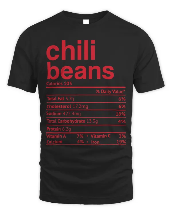 Chili Beans Nutrition Facts Funny Thanksgiving Christmas