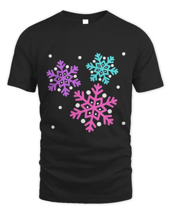 Snowflake Winter Cute Pink Purple and Blue Women and Girls
