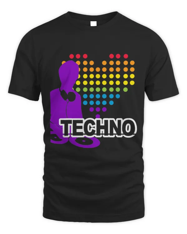 DJ with Turntable big heart Techno and house