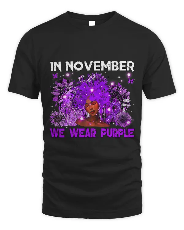 Black Woman In November We Wear Purple Pancreatic Cancer