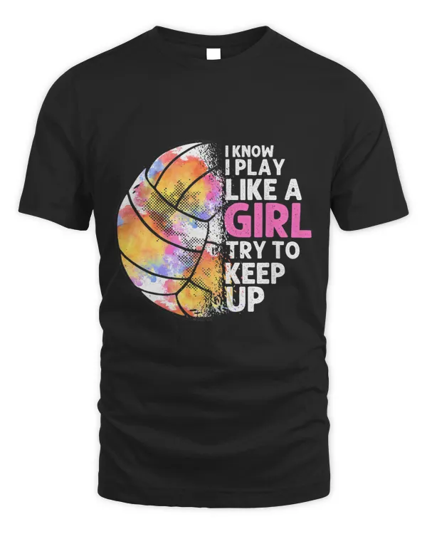 Play Like Girl Ball Game Beach Volleyball Player