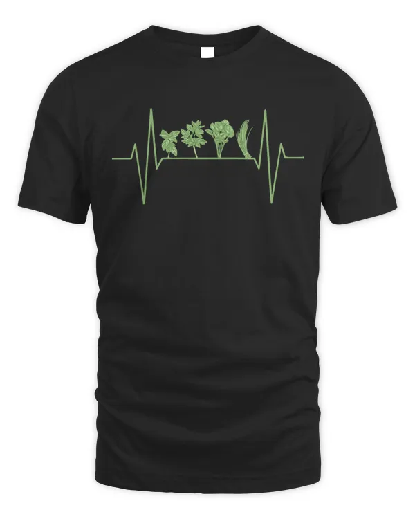 Herbs T- Shirt Herbs Plants Heartbeat T- Shirt