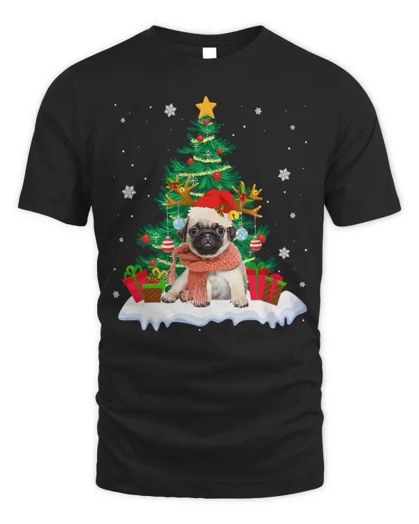 Pug Lover Funny Pug Christmas Tree Dog Lover Xmas 132 Pugs Dog