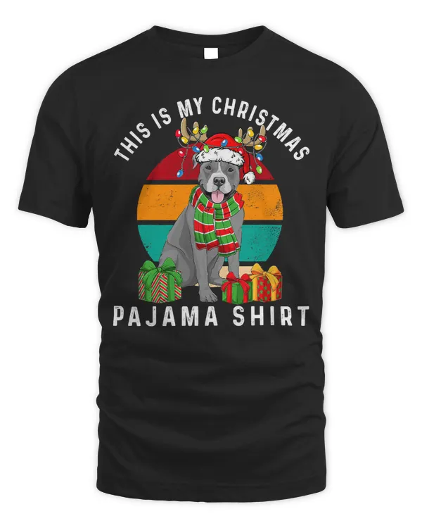 Bully Santa Reindeer Cool Cute Dog Christmas Pajama 284 Pitbull Dog