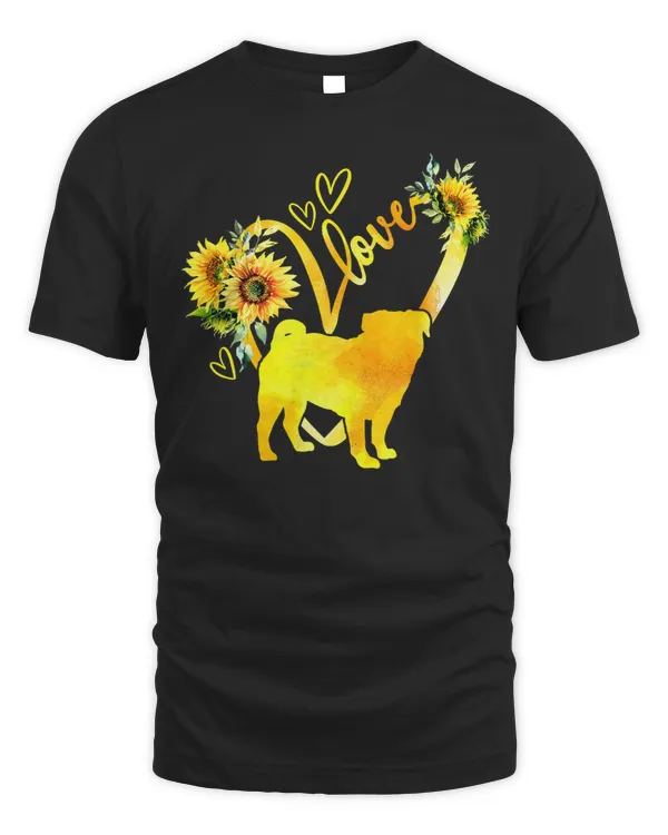 Pug Lover Love Pug Sunflower For Dog Lover 81 Pugs Dog