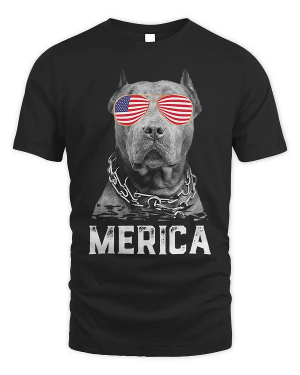 Bully Lover Dog Merica Funny Pitbull Puppy Dog Lover USA American Flag 457 Pitbull Dog