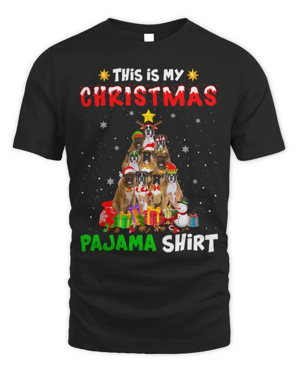 Boxer This Is My Christmas Pajama Boxer Xmas Tree 22 Boxers Dog