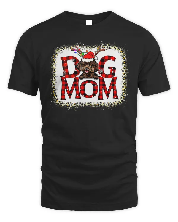 Poodles Mom Buffalo Plaid Xmas Pajama Reindeer Horn 30 Poodle dog