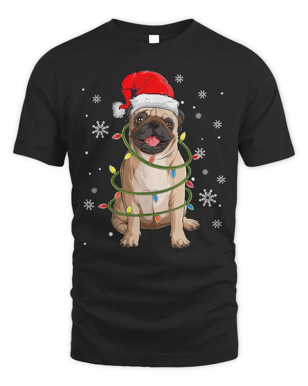 Pug Lover Pug Christmas Tree Lights Santa Dog Xmas Gifts Boys Pugmas 410 Pugs Dog