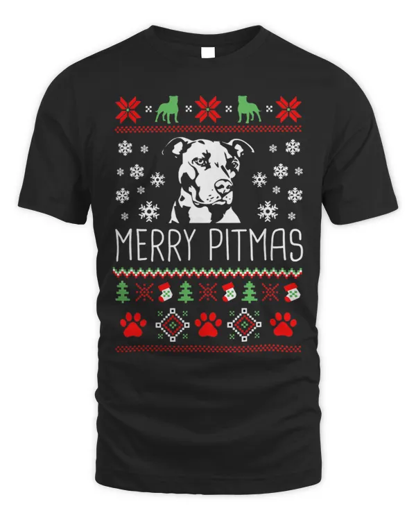 Bully Christmas Lovers Merry Pitmas Ugly Christmas 2 Pitbull Dog