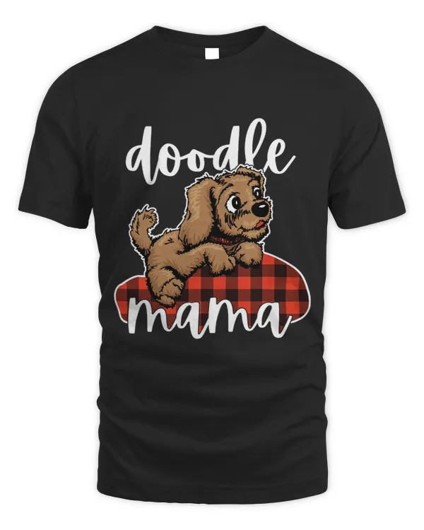 Goldendoodle Mama Groodle Retriever Mix Dog Breed Buffalo Plaid Doodle Dog
