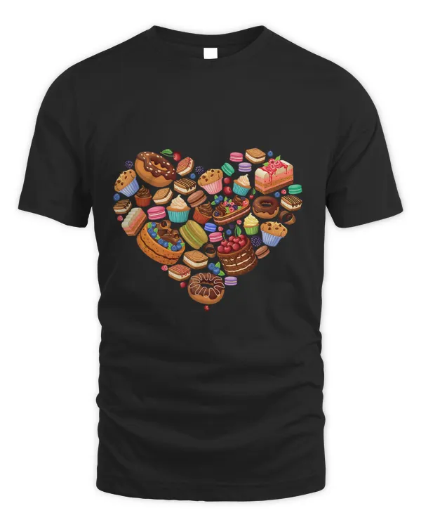 Types of Pastry and Desserts Heart Shape Food Lover Baker
