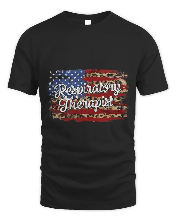 Leopard American Flag Respiratory Therapist 4th Of July