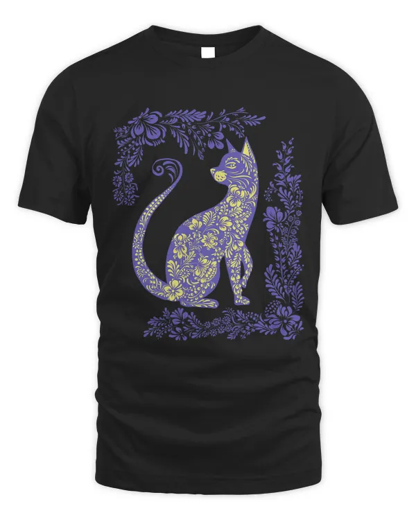 Ukraine Cat Cute Floral Vintage Ukrainian Vyshyvanka Style