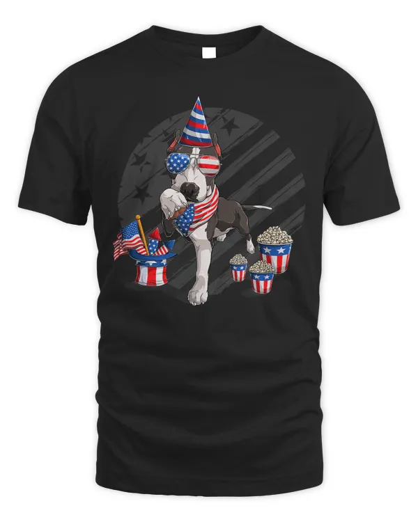 Bully Dog Pit Bull Pitbull 4th July American Flag Independence Day T 132 Pitbull Dog