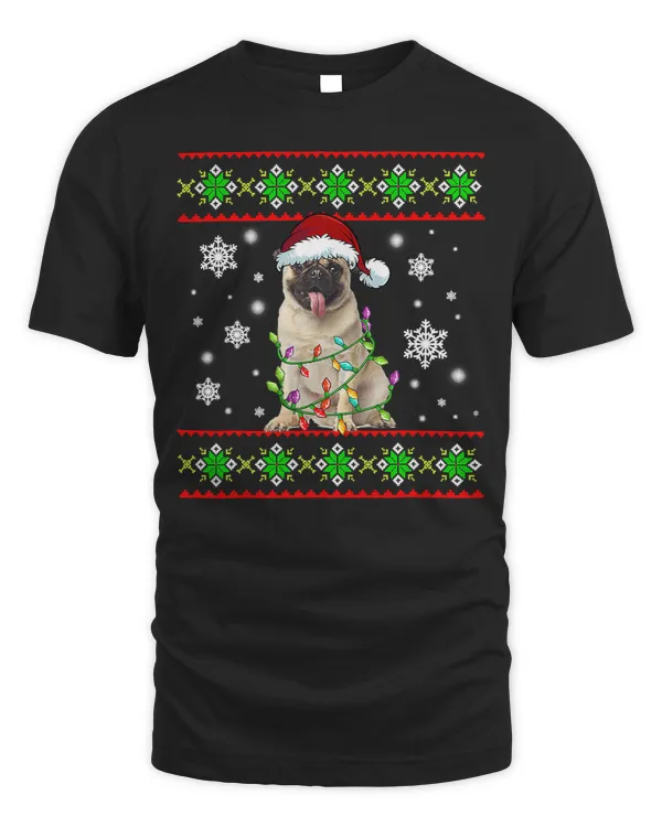 Pug Lover Ugly Christmas Sweater Pajama Lover 225 Pugs Dog