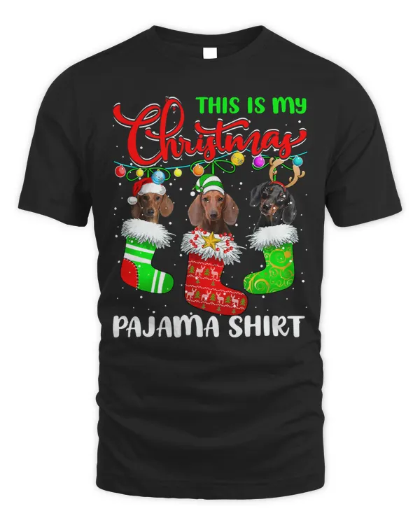 Wiener This Is My Christmas Pajama Xmas Lights 206 Dachshund Doxie