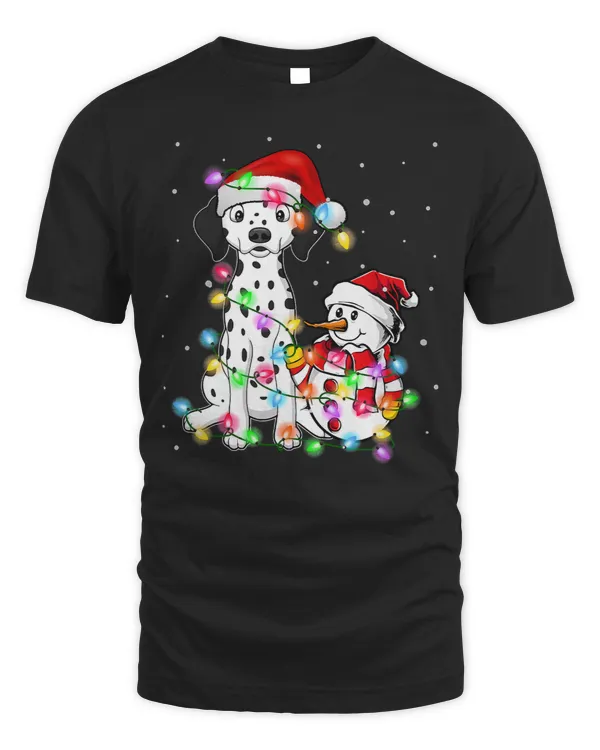 Funny Dalmatian Christmas Snowman Xmas Lights Pajama 274 Dog Lover Dalmatians Dog