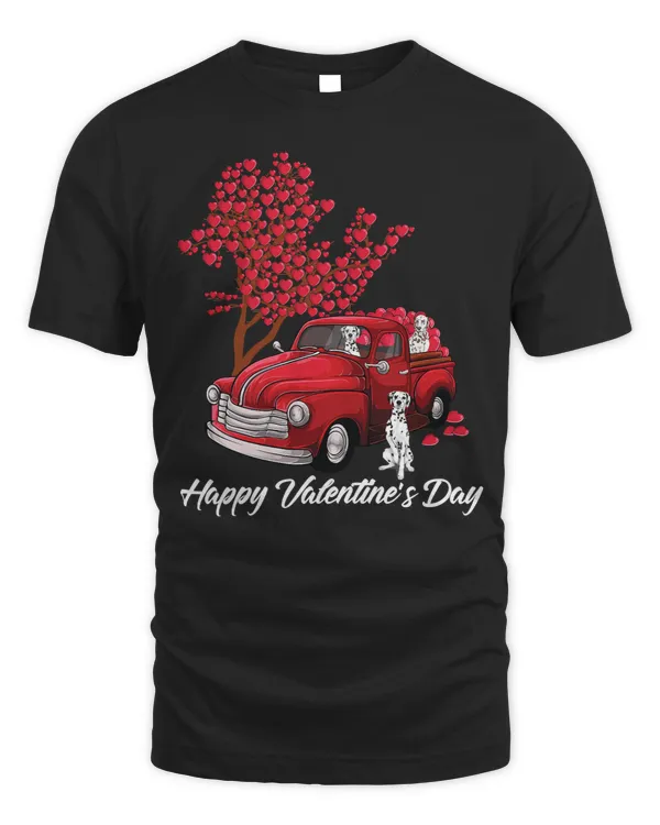 Dalmatian Red Truck Happy Valentines Day Dalmatian hearts 122 Dog Lover Dalmatians Dog