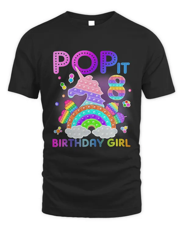 8th Birthday Unicorn Fidget Pop It Birthday Girl 8 Year Old