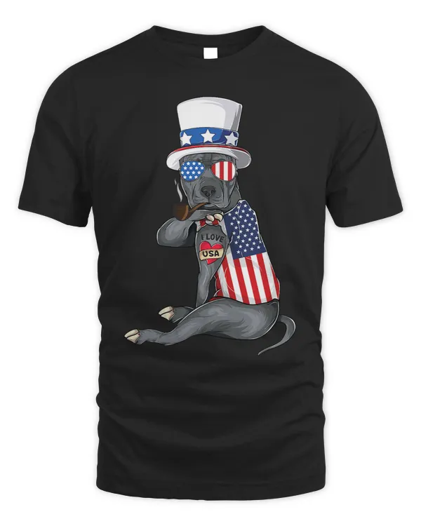 Bully dog Merica 4th of july usa american flag men women Pitbull Dog