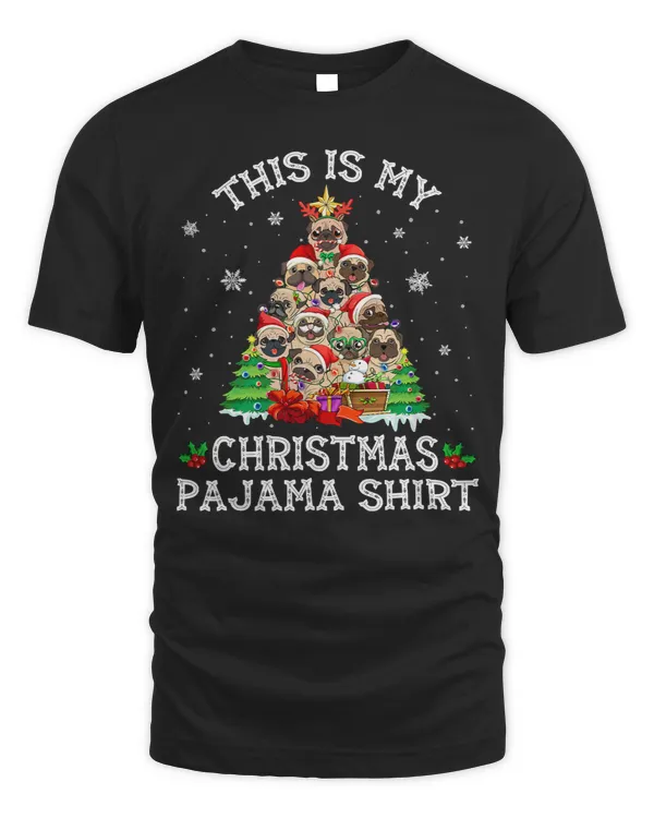 Pug Lover Christmas Pajama Funny Pug Tree Dog Xmas Dog Dad Mom 184 Pugs Dog