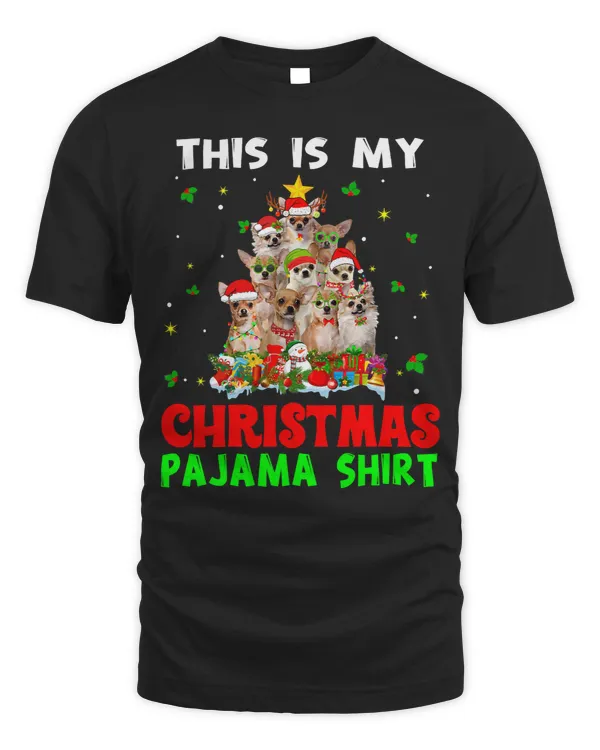 Chihuahuas This Is My Christmas Pajama Chihuahua Dog Xmas Tree Lights 373 Chihuahua Dog