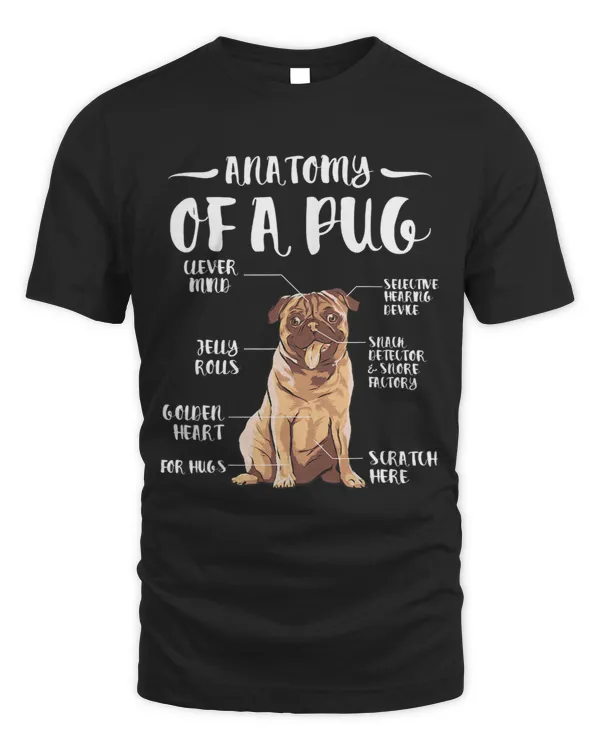 Pug Lover Anatomy Of A Pug for owner or breeder 2 Pugs Dog