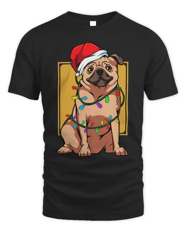 Pug Lover Pet Lights Fun Santa Cute Celebrate Happy Christmas 357 Pugs Dog
