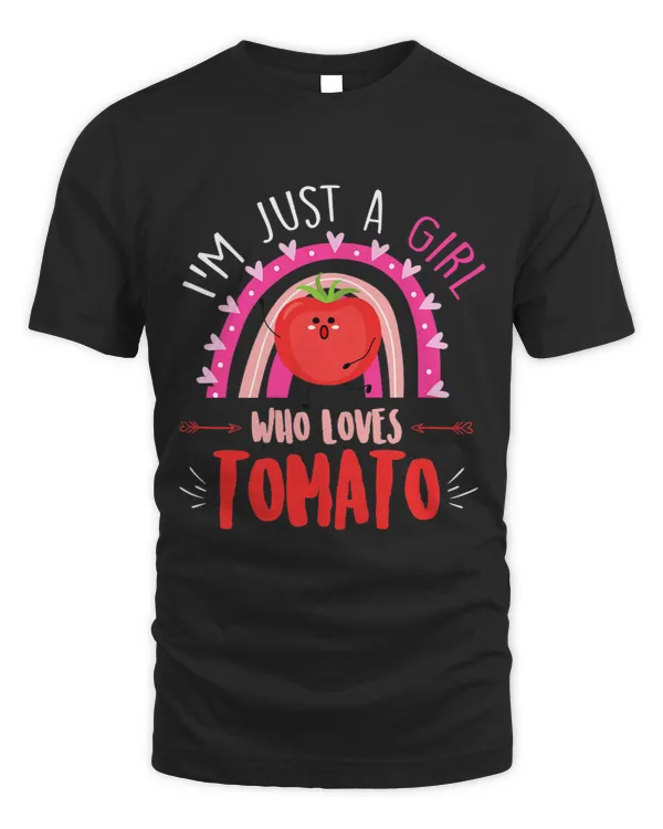 Funny Tomato Lover Girl Rainbow Vegan Plant Based Diet Woman