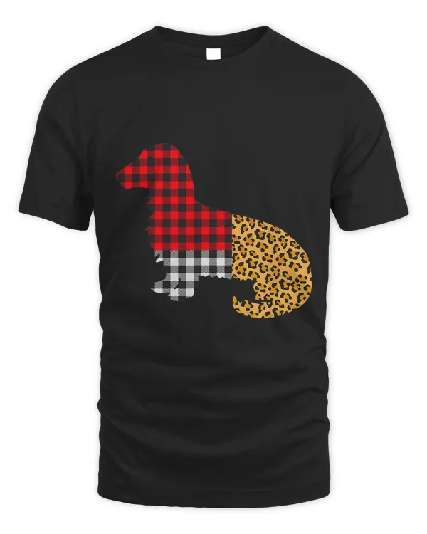 Wiener Leopard Buffalo Plaid Lover Valentines day Dachshund Doxie