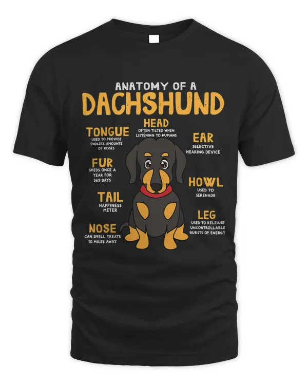 Wiener Weenie Anatomy Funny Dog Mom Dad Cute Gift 544 Dachshund Doxie