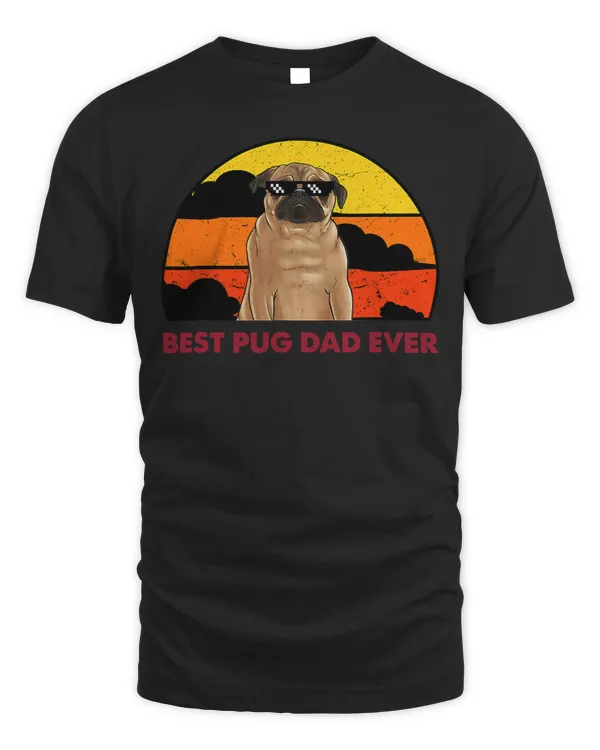 Pug Lover Retro Pug For Men Pug Daddy Best Pug Dad Ever 345 Pugs Dog